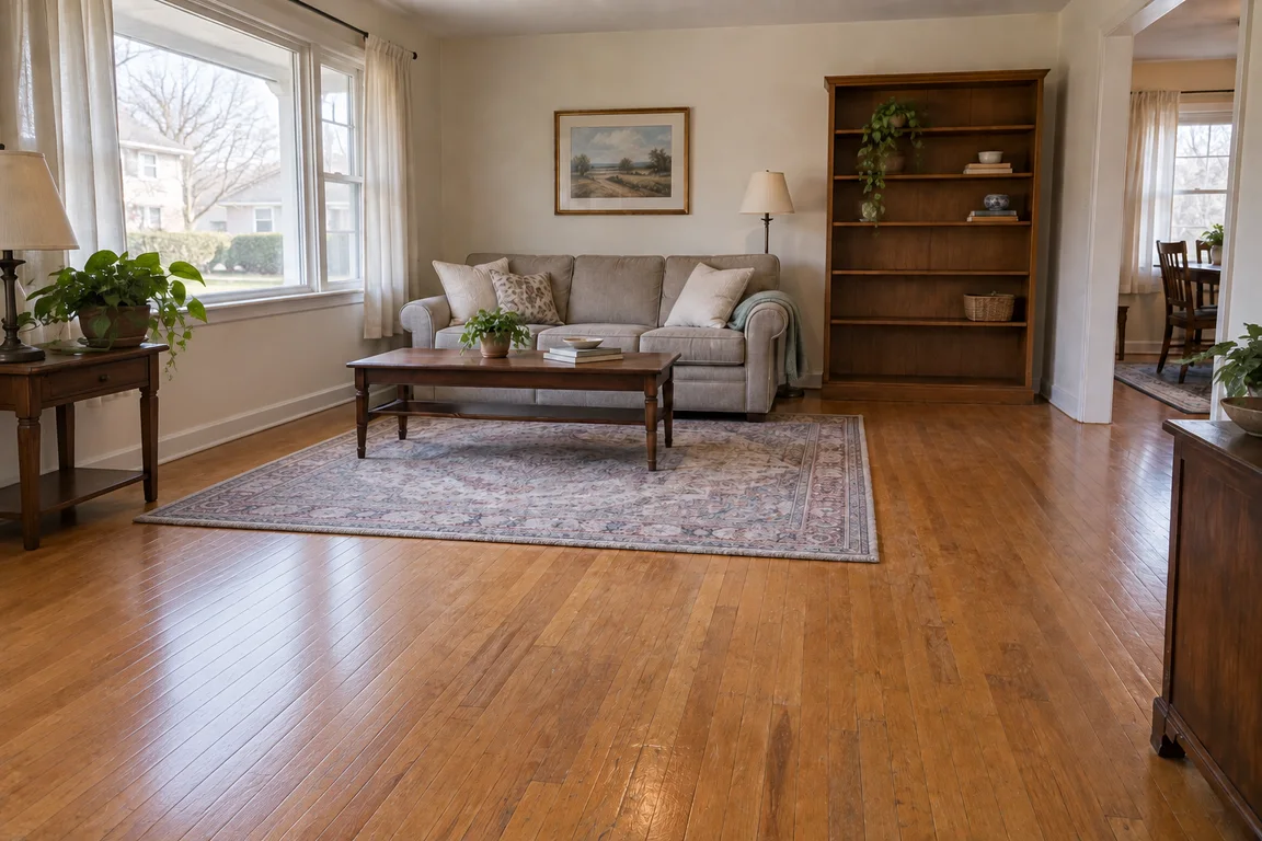Room with household contents cleared, website comparison
