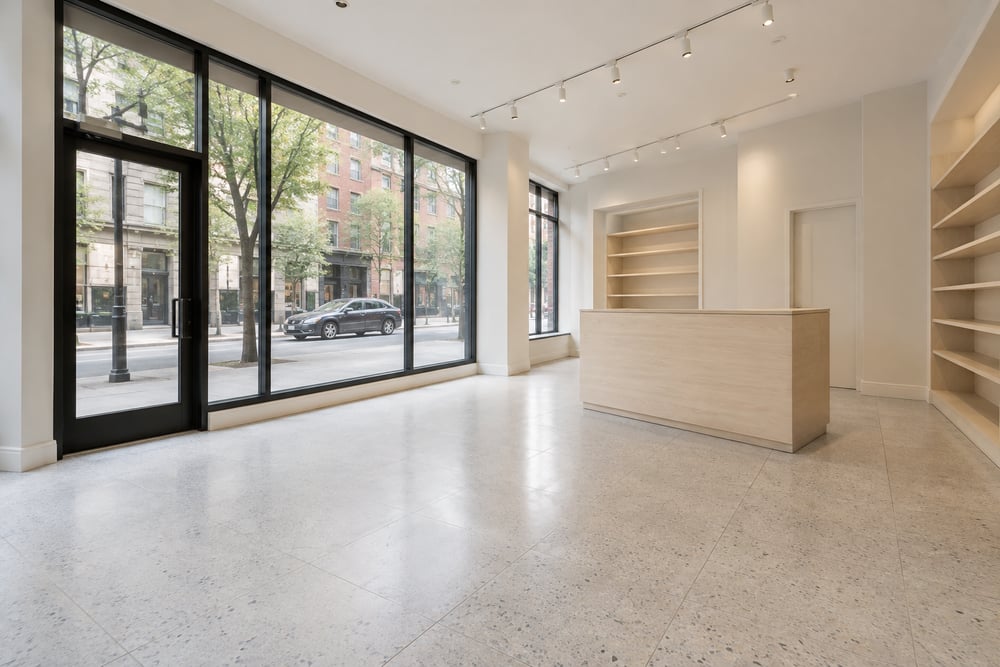 Retail after cleaning — existing finished-room illustration